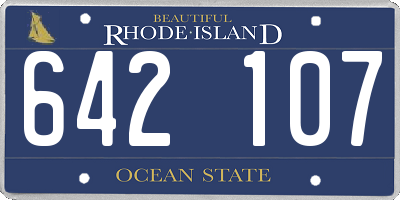 RI license plate 642107