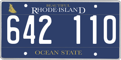 RI license plate 642110
