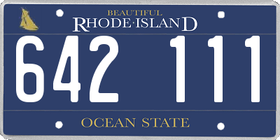 RI license plate 642111