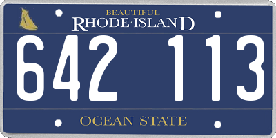 RI license plate 642113