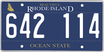 RI license plate 642114