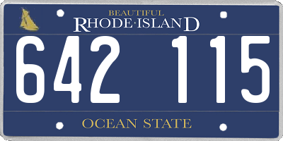 RI license plate 642115