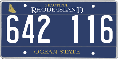 RI license plate 642116