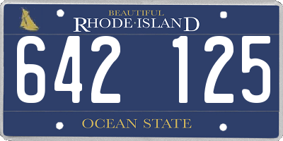 RI license plate 642125