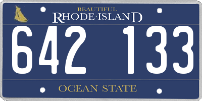 RI license plate 642133