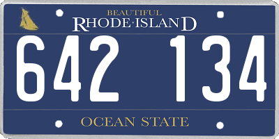 RI license plate 642134