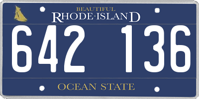 RI license plate 642136