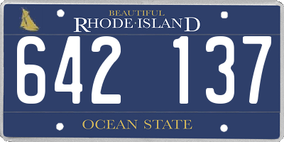 RI license plate 642137