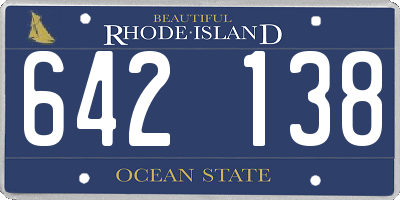 RI license plate 642138