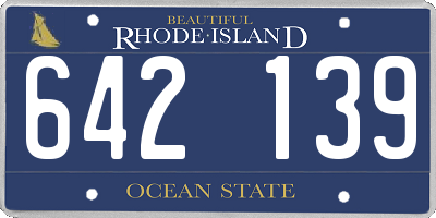 RI license plate 642139