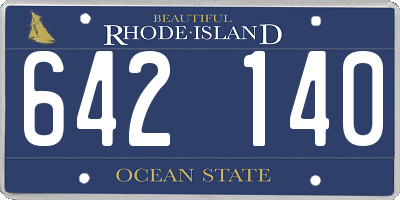 RI license plate 642140