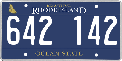 RI license plate 642142