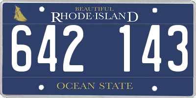 RI license plate 642143