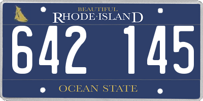 RI license plate 642145