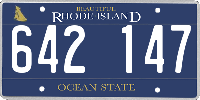RI license plate 642147