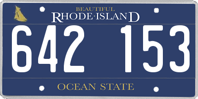 RI license plate 642153