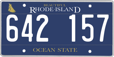 RI license plate 642157