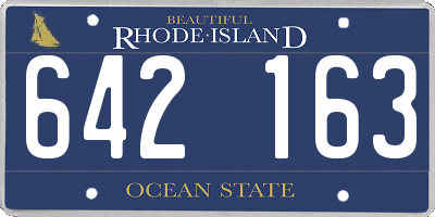 RI license plate 642163