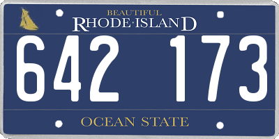 RI license plate 642173