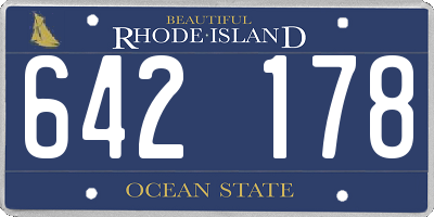 RI license plate 642178
