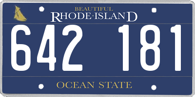 RI license plate 642181