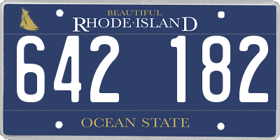 RI license plate 642182