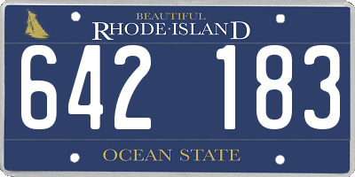 RI license plate 642183