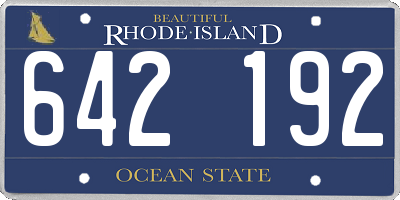 RI license plate 642192