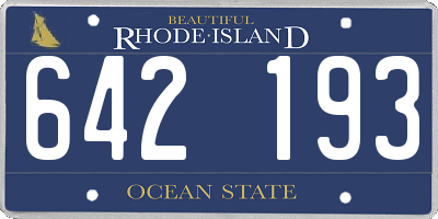 RI license plate 642193