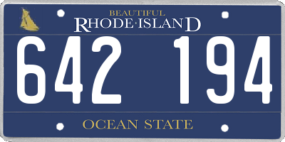 RI license plate 642194