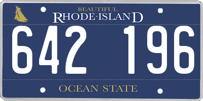 RI license plate 642196
