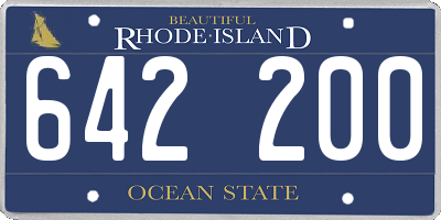 RI license plate 642200