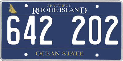 RI license plate 642202