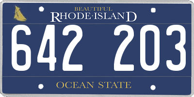 RI license plate 642203