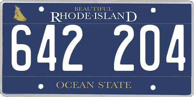 RI license plate 642204