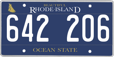 RI license plate 642206