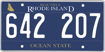 RI license plate 642207