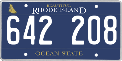RI license plate 642208