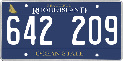 RI license plate 642209