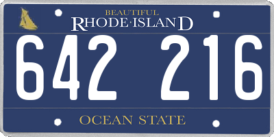 RI license plate 642216