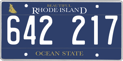 RI license plate 642217