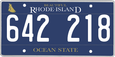 RI license plate 642218