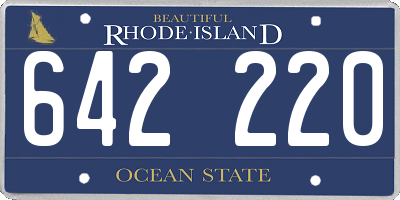 RI license plate 642220