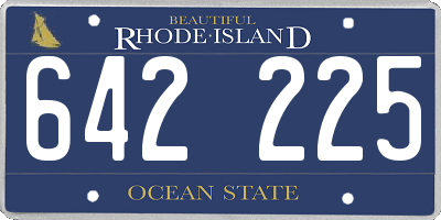 RI license plate 642225