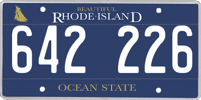 RI license plate 642226