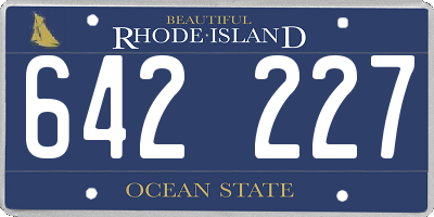 RI license plate 642227