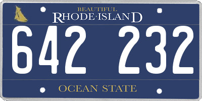 RI license plate 642232
