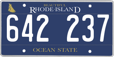 RI license plate 642237