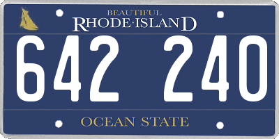 RI license plate 642240