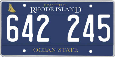 RI license plate 642245